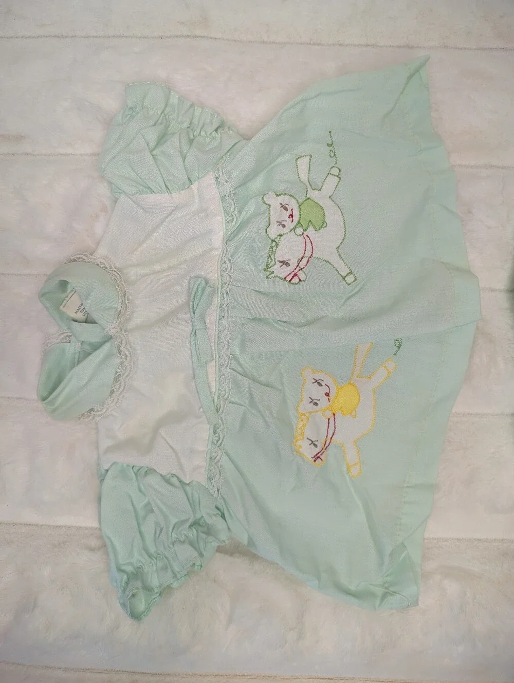 Vtg 1980s Infant 2 Piece Embroidered Set 0-6 Month